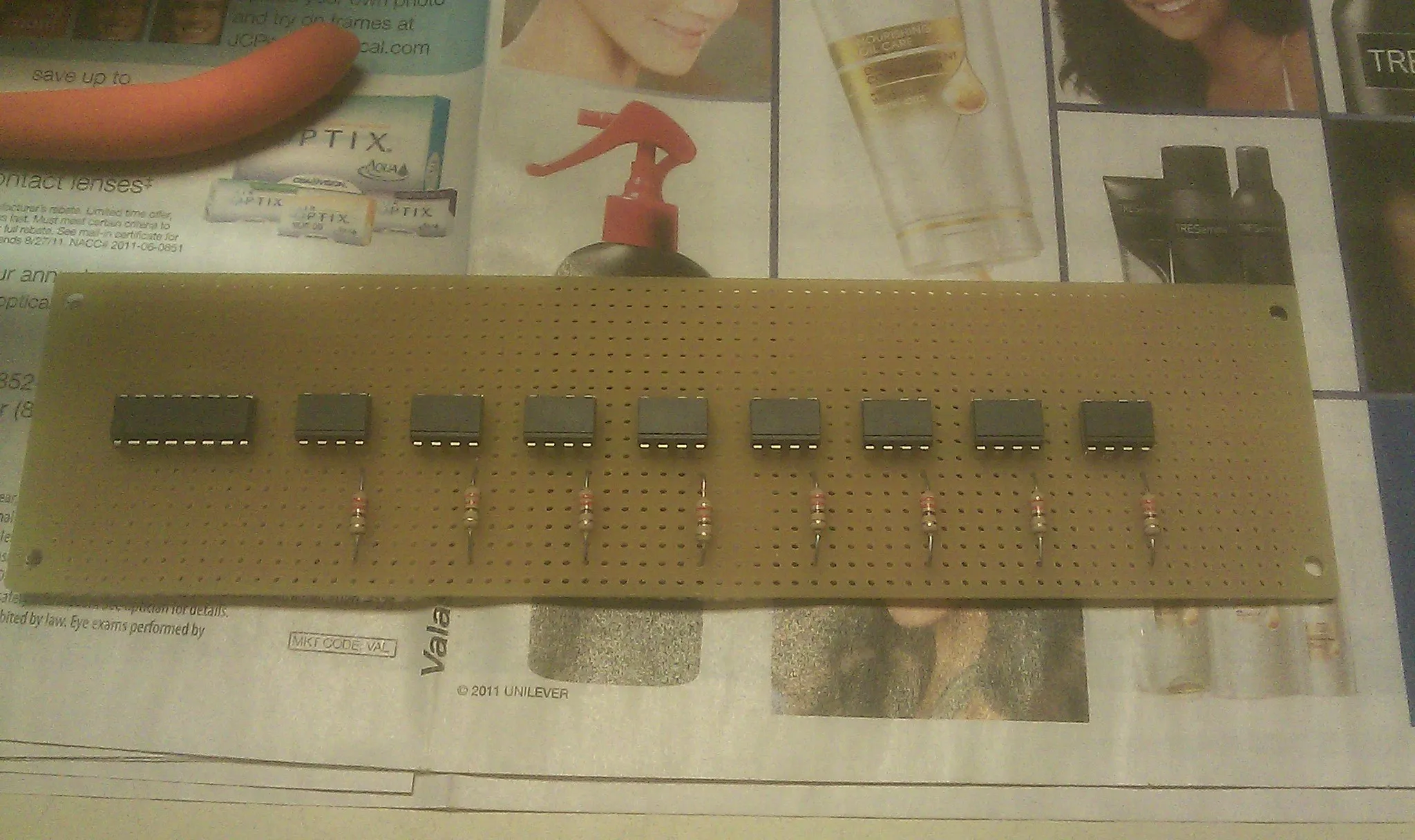 ssr chips laid out on protoboard