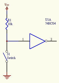 Simple schematic showing pull-up resistor